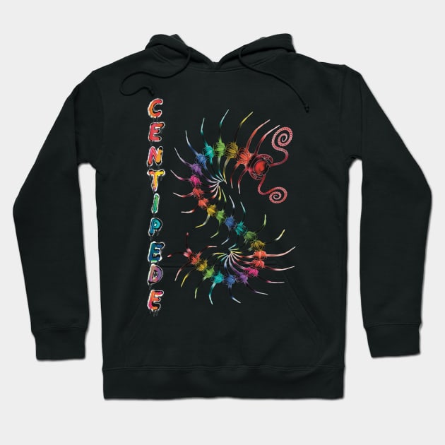 RAINBOW Centipede with Spray Paint Hoodie by IgorAndMore